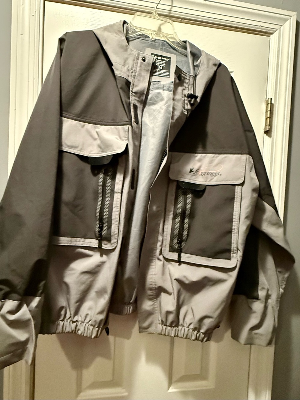 Men's Two-Tone Gray Hooded Raincoat - Lightweight Weatherproof Jacket